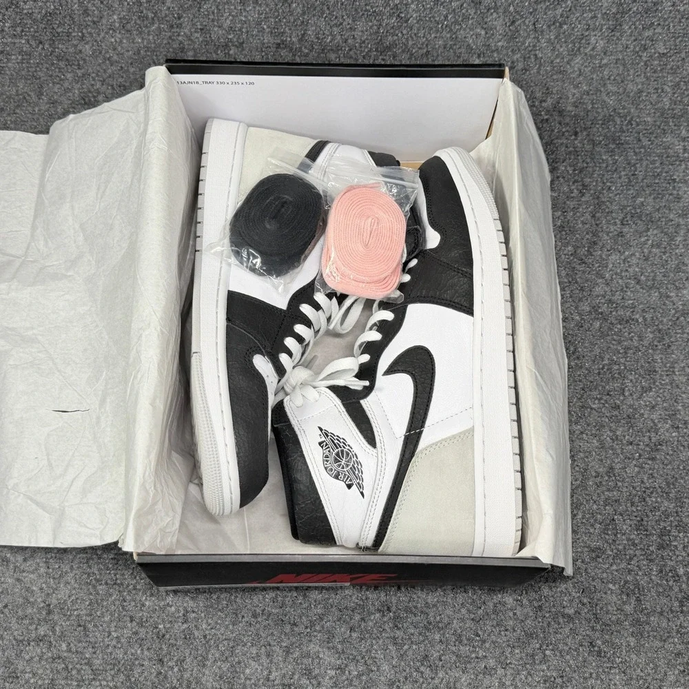 Air Jordan 1 Retro High OG Stage Haze Shoes Men's 10.5 White Grey Black Athletic